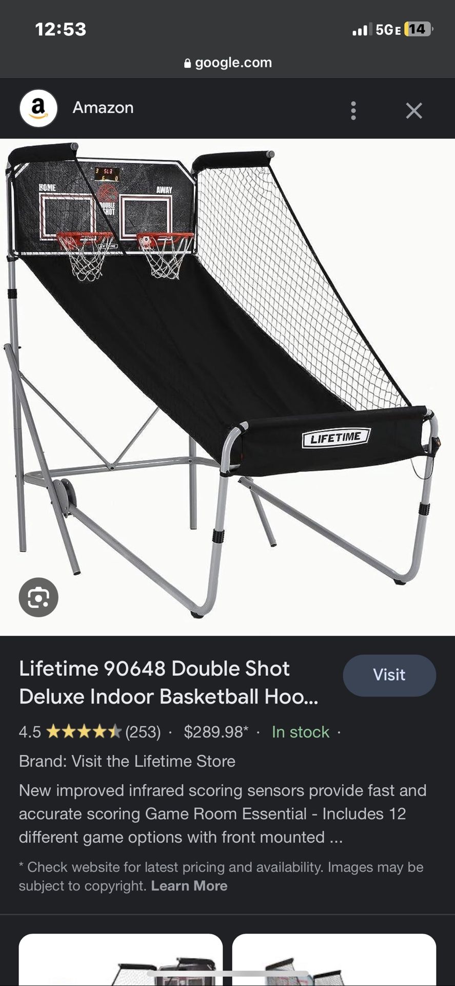 Lifetime Double shot Basketball Game