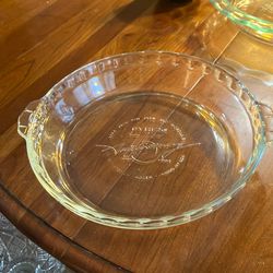 Pryex Clear Glass Pie Dish 75th Anniversary
