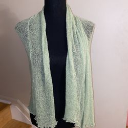 Fresco by Nomadic traders light green sheer shawl top one size 