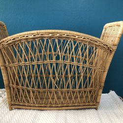 Vintage Rattan Magazine Holder