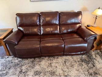 La-Z-Boy Leather Recliner Sofa, Power Headrests & Legs, Lazy Boy