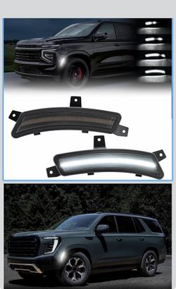 Smoked Lens LED Side Marker Lights Fit for 2025 Yukon/Yukon XL/Tahoe/Suburban/Escalade/Escalade ESV(6th Gen) Driver Passenger Sidemarkers Lamp White F