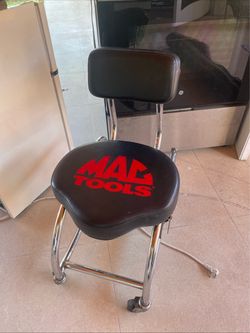 Mac Tools Rolling Shop Stool with Backrest