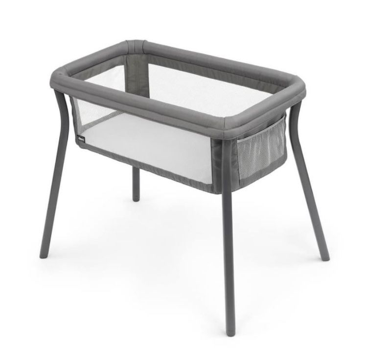 Anywhere Portable Bedside Bassinet - Sandstone (Grey), New In Box