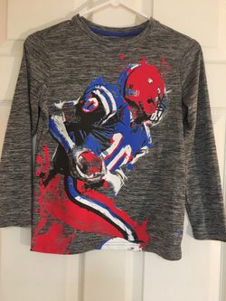 Old Navy  Football Superbowl Long Sleeved T-shirt Sz 8 School Gray