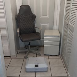 Office Chair File Cabinet And Printer $100