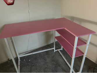 Pink L Shaped Desk