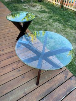 Modern Style Glass Top Coffee and Side Table Set