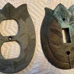 Vintage Metal Light Switch And Outlet Cover 