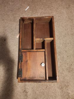 Vintage Antique Wall Shelf with Fully Functional Door