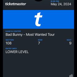 Bad Bunny Ticket For Today  5/24/24