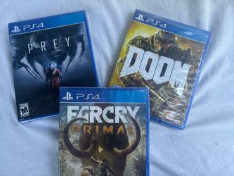 Brand New PS4 Game Bundle - Doom, Prey, Far Cry Primal (Factory Sealed)