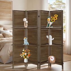 Room divider with shelves