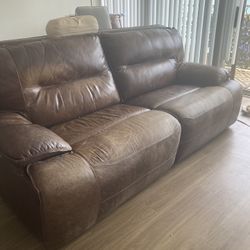 Leather Recliner Sofa