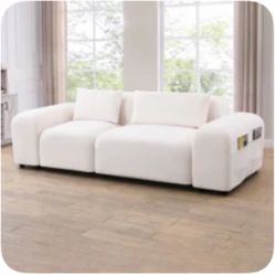 92” Cream-colored Modular Sofa For Sale $300