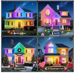 BIG DEAL!!500FT Permanent Outdoor Lights,RGB Eaves Lights with App Control Remote