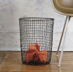 Pottery barn Hand Woven Wire Waste Basket