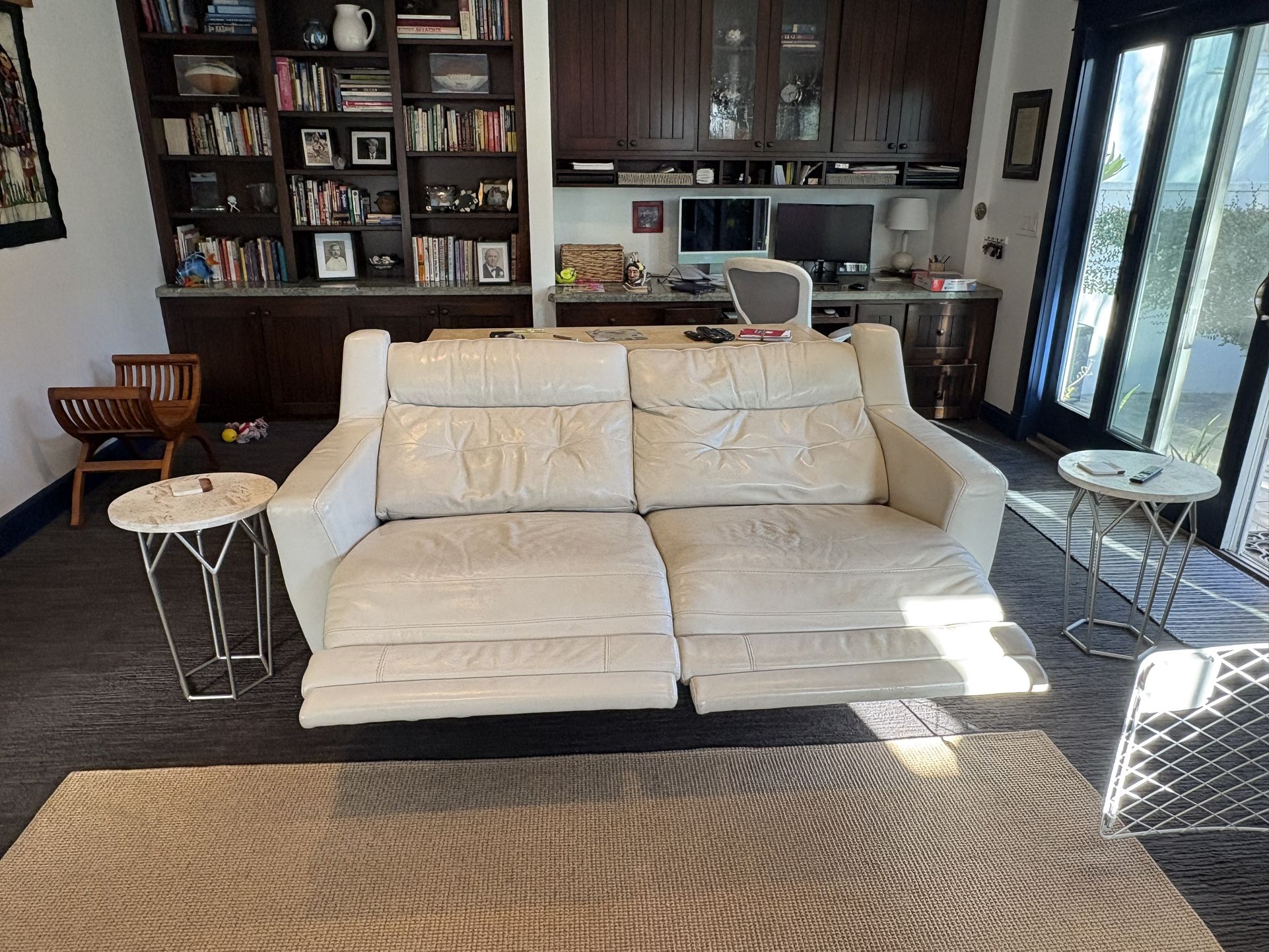Leather Couch Electric Recliners and USB Ports