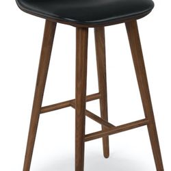 2 Sede Black Leather Bar stools