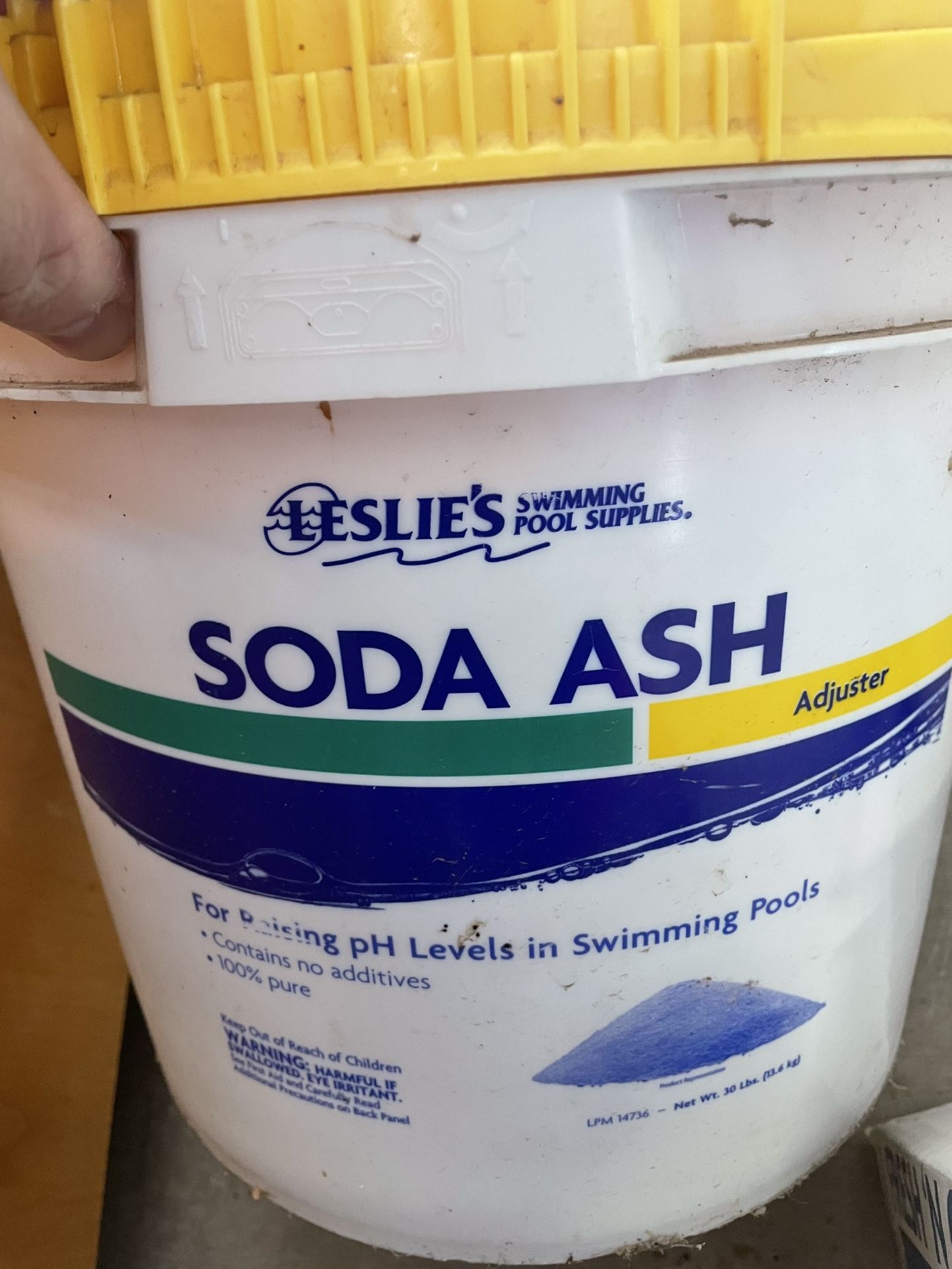 Leslie’s Soda Ash 30-lb Bucket w/ Sodium Carbonate - For Raising pH Levels - NIB!