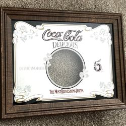 Vintage Coca Cola Mirror Bar Sign 