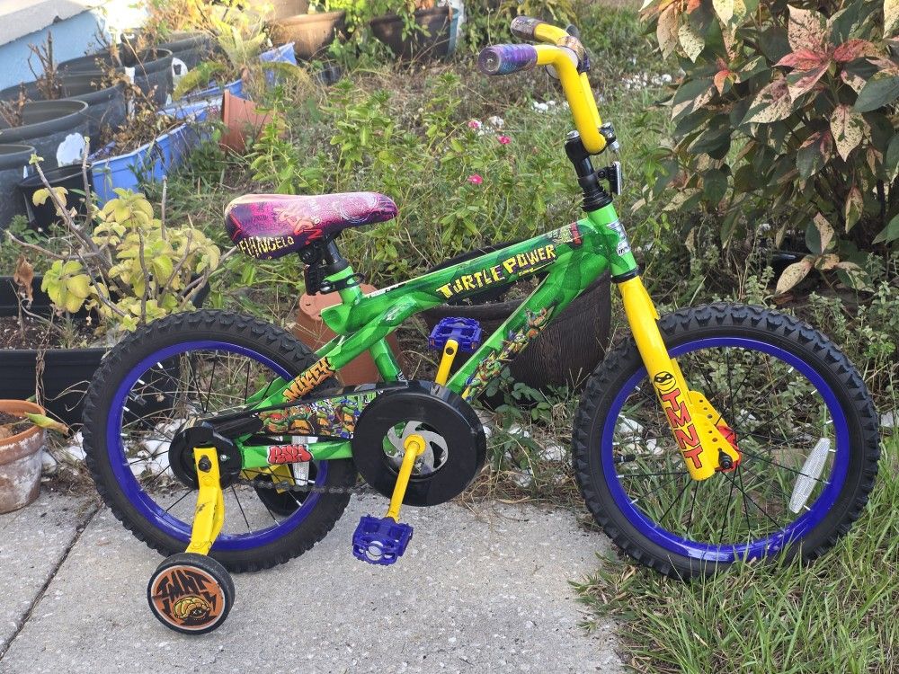 Like New Dynacraft Teenage Mutant Ninja Turtle Power 16in Kids Bike