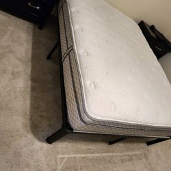 Updated: Bob's Furniture - "Anticipation" Hybrid Euro Top Full Sized Mattress and frame! (Used )