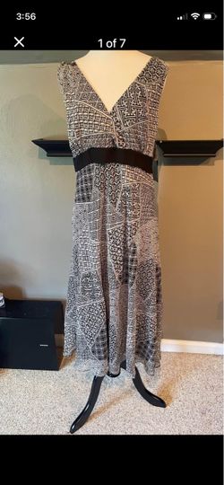 Black & White V-neck Dress