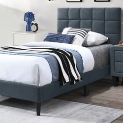 Twin Size Charcoal Plain W Ortho Mattress 