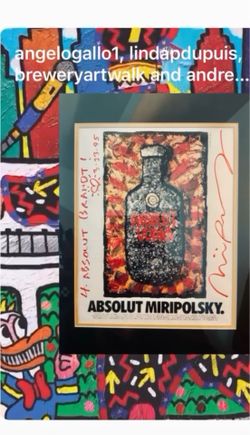One of a kind signed Andre Miripolsky art for absolute vodka campaign 1995 collectible wall art decor pop