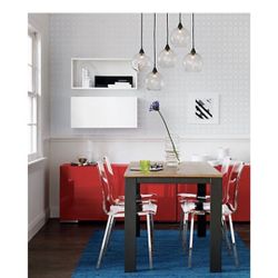Dinning room clear acrylic chairs Minimalistic 2 CB2 chairs with chrome-plated steel frame
