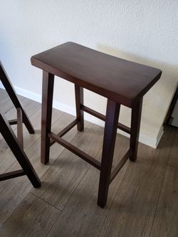 Solid Wood Bar Stools (set of 2)