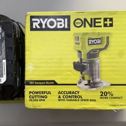 RYOBI 18V Cordless Router + Battery + Charger