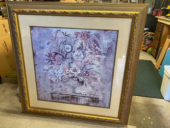 Large framed print  “Pastel Flowers “