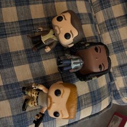 The Walking Dead Funko Pop Figure Lot. Rick Grimes, Abraham, & Michonne. Loose