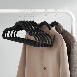 Non-Slip Velvet Hangers 50 Pack with Shoulder Notches