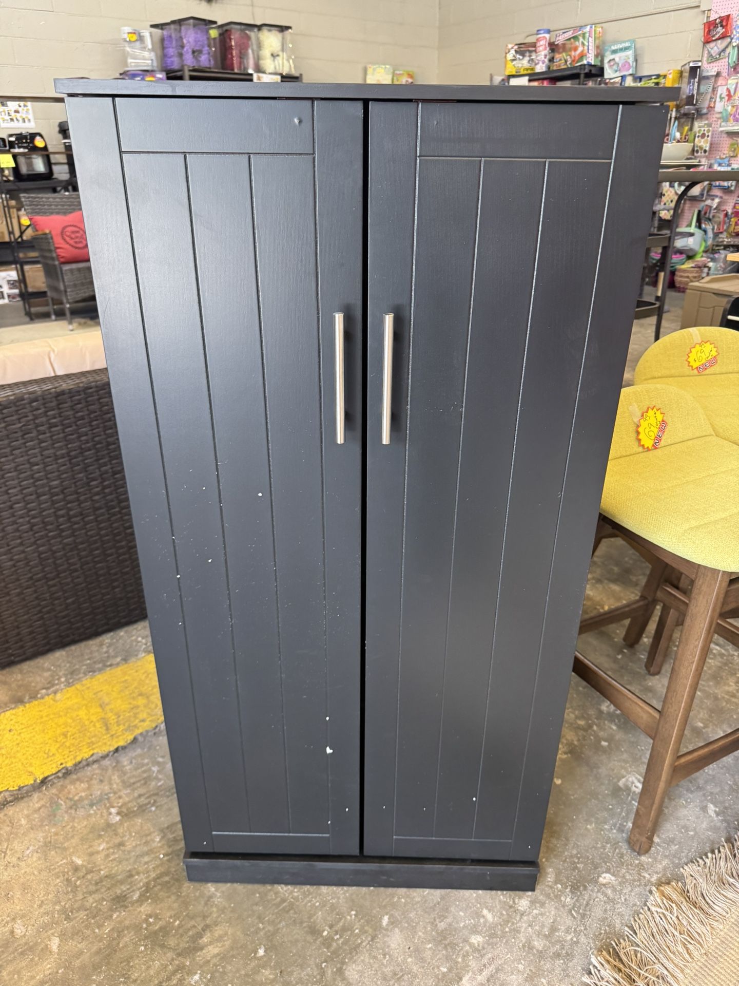 Black Pantry Storage Cabinet New Assembled