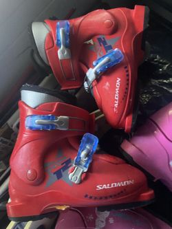 Ski Boots. $17 Red Kids Child 19