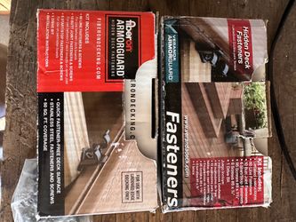 Hidden deck fasteners. New, Open box. Two boxes. Unknown quantity. See pictures.