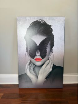 21 1/2” x 33 1/2“ picture/portrait, wood black frame