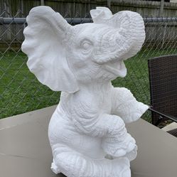 Large Sitting Elephant Statue 
