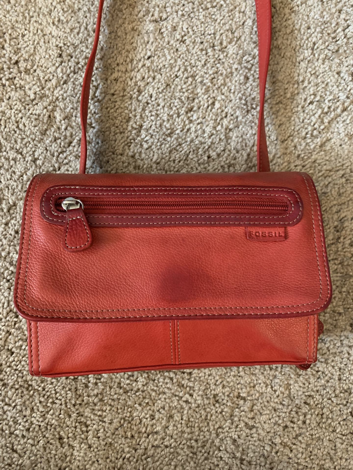 Red Vintage Cross Body Fossil Bag