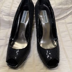 Steve Madden Black Sequin Pumps sz 10