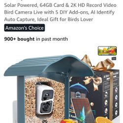Solar Smart Bird Feeder With 2k Camera- BRAND NEW