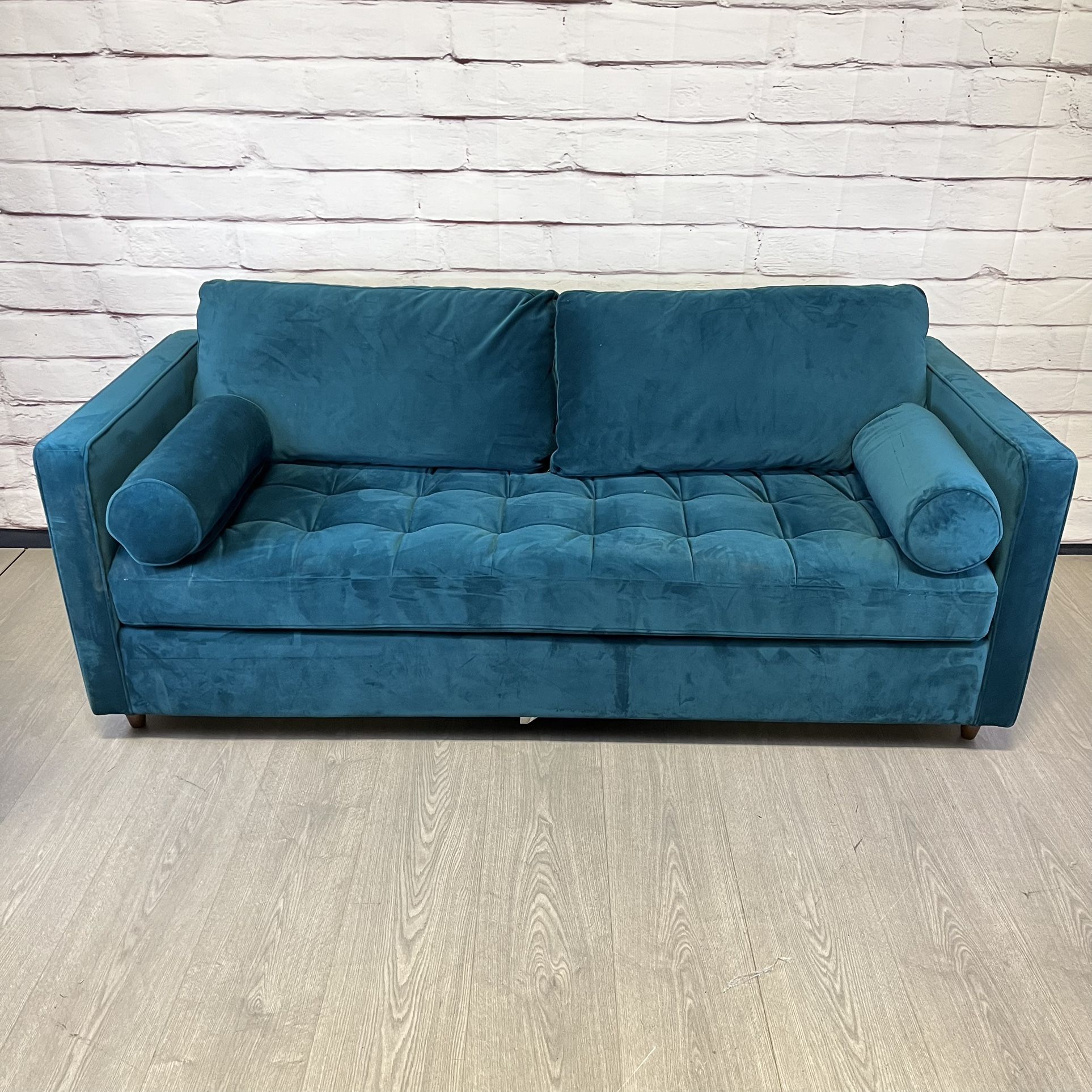 Joybird Velvet Briar Sleeper Sofa Teal