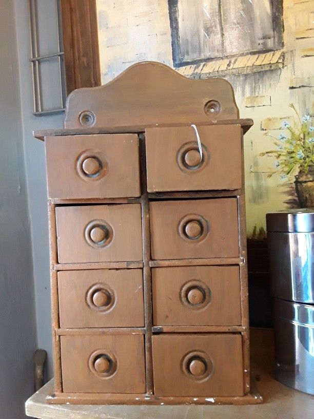 Old Wood Painted Spice Cabinet- Located in Shelton 