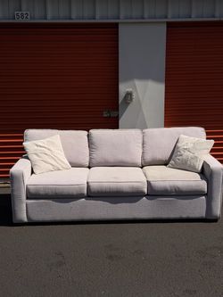 Light Gray Three-Cushion Sofa