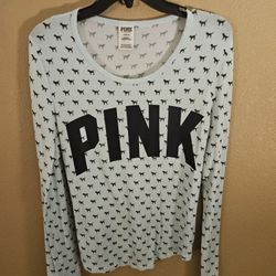 VS PINK soft Fleece Cozy logo sleep top