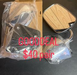 #25 chrome manual pair mirror 73-91 Chevy gmc truck