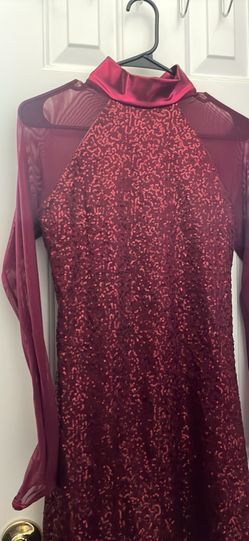 Maroon Womens Sequin Dress Medium
